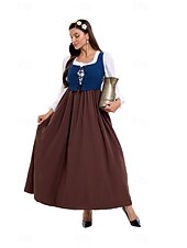 olcso Dirndl-Oktoberfest Ruhák Októberi fesztivál bajor Meadows Női Hagyományos stílusú ruha Ruha Fejpánt
