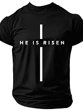 ieftine Credinţă-Paște Bărbați Iisus Tricou 100% Bumbac Manșon scurt Grafic Cămaşă Negru Alb Albastru Închis Tricou confortabil Vacanță Stradă Îmbrăcăminte de designer de modă