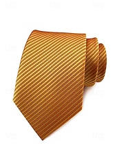 cheap Men&#039;s Ties &amp; Bow Ties-Men&#039;s striped satin tie, a variety of colors to meet different matching needs, suitable for business, wedding and formal events elegant and fashionable tie
