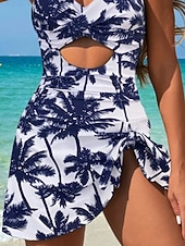 ieftine Înotători-Costume de baie pentru femei monokini rochie de baie fără spate control al burticii talie înaltă subțire vacanță plajă imprimeu floral guler halter fără mâneci