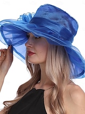 tanie Kapelusze na przyjęcia-Hats Tulle Bowler  Cloche Hat Wedding Elegant Vintage Tulle Headpiece Headwear Hats Race Day Dress