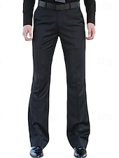 cheap Flare-Men&#039;s Dress Pants Trousers Chinos Buttons Pocket Plain Comfort Formal Party Work Fashion Classic Style Dark Khaki Black Micro-elastic
