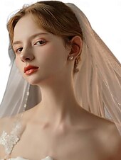 baratos Véus de Noiva-Uma Camada Contemprâneo / à moda Véus de Noiva Véu Cotovelo com Flor de Cetim Tule