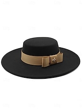 abordables Chapeaux de fête-Chapeaux en tulle et coton chapeau fedora élégant vintage pour un mariage avec un accessoire de noeud headwear chapeaux robe de course