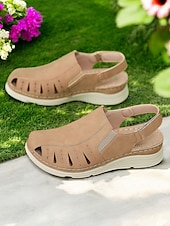 preiswerte Komfortsandalen-Slingback-Freizeitsandalen für Damen – geschlossene Schuhe mit Cut-out-Design, bequem für den Alltag und Frühlings-/Sommeranlässe