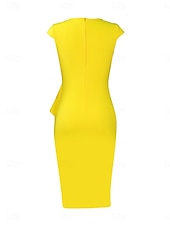 levne Kentucky šaty-Kentucky Derby Dámské Midi šaty Letní šaty Bodycon šaty Fit A Flare šaty Večírek koktejl Semiformální šaty Dovolená Denní Běžný Grafika Bez rukávů Do V Žlutá Léto