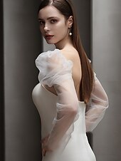 baratos Luvas de Casamento-Renda Até o Cotovelo Luva Elegante / Estilo Clássico Com Cor Pura Luvas de Festa / Casamento
