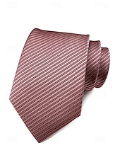 cheap Men&#039;s Ties &amp; Bow Ties-Men&#039;s striped satin tie, a variety of colors to meet different matching needs, suitable for business, wedding and formal events elegant and fashionable tie