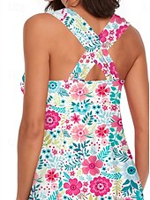 abordables Robes de bain-Femme Maillots de Bain Tankini Maillot de bain Actif Le style mignon Fleur Sans Manches Maillots de bain