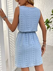 ieftine Rochii de soare-Pentru femei Rochie Lunga Rochie Maxi Rochie casual Rochie Tip Maieu Stilat Casual Vacanță Zilnic Fit regulat Simplu Fără manșon În U Negru Alb Albastru celest Vară Primăvară