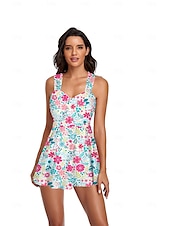 abordables Robes de bain-Femme Maillots de Bain Tankini Maillot de bain Actif Le style mignon Fleur Sans Manches Maillots de bain