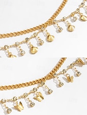 cheap Women&#039;s Belt-Gold Star Belly Chain with Crystal Detailing – Adjustable Waist Jewelry for Women, Boho Chic Style, Perfect for Beachwear, Festivals and Parties