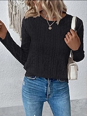 cheap Lace Tops-Women&#039;s Dressy Tops Elegant Long Sleeve Crew Neck Regular Tops White [shipping within 48 hours] Black [shipping within 48 hours] Summer Spring