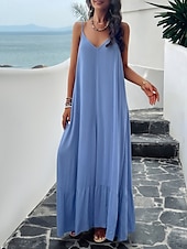 preiswerte Kleider für die Ferien-Damen Minikleid Casual kleid skims dress Basic Brautkleider schlicht Urlaub Täglich Regular Fit Glatt Ärmellos Gurt Schwarz Rote Blau Grün Sommer