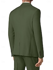 abordables Costumes de mariage-Pour des hommes Mariage Costumes Vert Véronèse Fête Formel Couleur Unie Coupe Standard 3 pièces Simple Boutonnage Deux Boutons