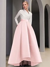 preiswerte SCHWARZ-Abendkleid in A-Linie mit schwarzer Krawatte, elegantes Kleid für formelle Hochzeitsgäste, asymmetrisch, lange Ärmel, V-Ausschnitt, Satin mit Tasche, 2025