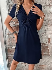 ieftine Rochie simplă-Rochie mini pentru femei Rochie corset Rochie tip T-shirt Rochie tip Tee Rochie casual Vacanță Casual Zilnică Ajustare regulată Grafic Mâneci scurte Gât în V Negru Roșu Albastru Fuchsia Vară
