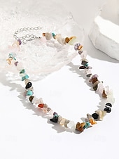 levne Dámský náhrdelník-ametystový křišťálový náhrdelník pro ženy přírodní kámen, surové čipové korálky, boho chic styl ideální pro každodenní nošení, duchovní a léčivé šperky