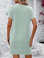 abordables Vestido blanco-día de San Valentín Mujer Normal Mini vestido Vestido de cambio Vestido informal Vestidos Boho Chic Bohemia Estilo lindo Elegante Casquillo Manga Murciélago Casual Hogar Vacaciones Moldeado al Cuerpo