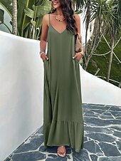 preiswerte Kleider für die Ferien-Damen Minikleid Casual kleid skims dress Basic Brautkleider schlicht Urlaub Täglich Regular Fit Glatt Ärmellos Gurt Schwarz Rote Blau Grün Sommer