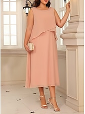 levne Délka čaje-Dvoudílné A-Linie Šaty pro matku nevěsty Elegantní vintage Drahokamový výstřih Délka čaje Chiffon 3/4 délky Rukáv s korálky