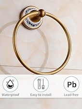 Недорогие Держатели для полотенец-держатель для полотенец из матовой латуни, старинная вешалка из латуни, держатель для полотенец для рук, для ванной комнаты, кухонные принадлежности, настенный, дизайн из фарфора