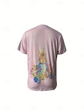 cheap Easter T Shirt-Easter Women&#039;s T Shirt Animal Casual Short Sleeve Round Neck Regular Tops Daily Print Pink Summer