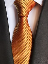 cheap Men&#039;s Ties &amp; Bow Ties-Men&#039;s striped satin tie, a variety of colors to meet different matching needs, suitable for business, wedding and formal events elegant and fashionable tie