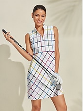 abordables Vêtements de golf pour femmes-Femme robe de golf Blanche Sans Manches Vêtements de golf pour femmes, tenues, vêtements