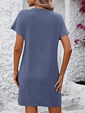 abordables Vestido blanco-día de San Valentín Mujer Normal Mini vestido Vestido de cambio Vestido informal Vestidos Boho Chic Bohemia Estilo lindo Elegante Casquillo Manga Murciélago Casual Hogar Vacaciones Moldeado al Cuerpo