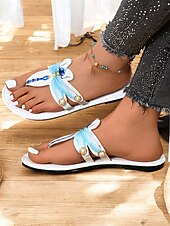 preiswerte Urlaubsandalen-flache Sandalen mit schwarzer Libelle für Damen – dekorative Perlen und blaue Flügel, sommerliches Strandschuhwerk