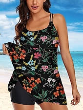 voordelige Zwemdresses-Dames Zwemkleding Tankini Zwempak Actief leuke Style Grafisch Bloem Mouwloos Badpakken