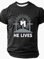 ieftine Tricouri cu credință-Paște Bărbați Iisus creştin Tricou Manșon scurt Tricou Tipărire 3D Stil Nautic Cămașă Designer Casual Petrecere Concediu Negru Albastru piscină Trifoi Vară Primăvară Îmbrăcăminte S M L XL XXL XXXL