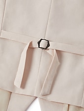 cheap Wedding Suits-Men&#039;s Wedding Linen Suits Vest Shorts Groomsmen Suits Beige Fashion Casual Summer Solid Colored Standard Fit 2 Piece