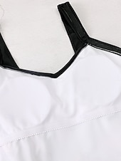 billige Onepiece badedrakter-Dame Badetøy Ett stykke Monokini Badedrakt Åpen rygg Midjekontroll Høy Midje Tynn Ferie Strand Klær Nyanse Leopard V-hals Ermeløs Badedrakter