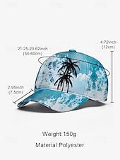 billige Herrehatter-baseballcaps for tropisk palmetre – sommerinspirert design, justerbar passform, komfortabel og lett, ideell for menn og kvinner, perfekt for stranddager og utendørsaktiviteter
