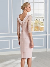 preiswerte Teelänge-Kleid Brautmutter Kleid Formal Hochzeitsgast Elegant Vintage Juwel Ausschnitt Tee Länge Chiffon 3/4 Länge Ärmel mit Spitze Perlen Schicht Derby Kleid Renntag Kleid 2025