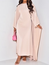 preiswerte abendkleider-Damen Minikleid Casual kleid Basic Brautkleider schlicht Puffärmel Urlaub Täglich Regular Fit Glatt Langarm Rundhalsausschnitt Schwarz Himmelblau Dunkelgrün Beige Sommer Frühling Herbst