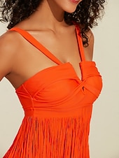 お買い得  デザイナー水着-女性用 スイムウェア 2ピース 水着 旅行度假风 スタイリッシュ 純色 ノースリーブ 水着