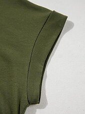 abordables T-shirt uni-T Shirt Femme Uni Élégant Décontracté Manches Courtes Col Ronde Tops Réguliers Quotidien Noir Blanc Vert Armée Vert Gris Été
