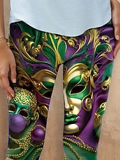  Karnevalové dámské legíny capri kalhoty vysoká elasticita módní streetwear plná délka vysoký pas grafický potisk termální teplé prodyšné měkké venkovní každodenní zelená léto jaro podzim standardní