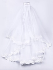 cheap Wedding Veils-One-tier Comtemporary / Stylish Wedding Veil Elbow Veils with Satin Flower Tulle