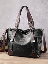 cheap Handbag &amp; Totes-Premium Brown Faux Leather Handbag for Women – Versatile Messenger Bag with Adjustable Strap for Work and Casual Use
