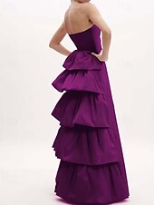 abordables Robes de Soirée-Robe de Soirée  Column Élégante Robe Formelle de Mariage Longueur de Sol Sans Manches Épaules Dégagées Tissu Lurex avec Volants
