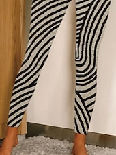 tanie Sztuka i projektowanie druku-Damskie legginsy spodnie vintage modna casualowa pełna długość wysoki stan nadruk graficzny w paski oddychające miękkie mikroelastyczne casualowe na wakacje khaki lato wiosna regularne dopasowanie