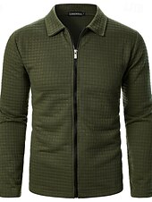 economico Giubbotti e cappotti da uomo-Per uomo Giacca Leggera Giacca Estiva Giacca Camicia Giacca di transizione Vacanza Quotidiano Resistente all&#039;usura Tasca Primavera Autunno Semplice Moda Classico Bavero Regolare Nero Bianco Vino Blu