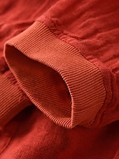cheap Shirts-Women&#039;s Shirt Cotton Linen Shirts Button Up Blouse Solid Color Basic Casual Long Sleeve Hooded Regular Tops Daily Buttons White Red Blue Beige Summer