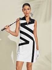 billiga Kvinnors golfkläder-Dam golfklänning Vit Ärmlös Golfkläder för damer Kläder Outfits Bär kläder