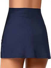 olcso Bikinialsók-Női fürdőruha Nyújtható Boxer Rövidnadrág Fürdőruha Magas Derek Nyaralás Strandruha Egyszínű Ujjatlan Fürdőruhák