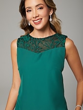 cheap Mom&#039;s Pant Suits-Jumpsuit / Pantsuit Mother of the Bride  Wrap Included Jewel Neck Floor Length Chiffon Lace 3/4 Length Sleeve with Beading